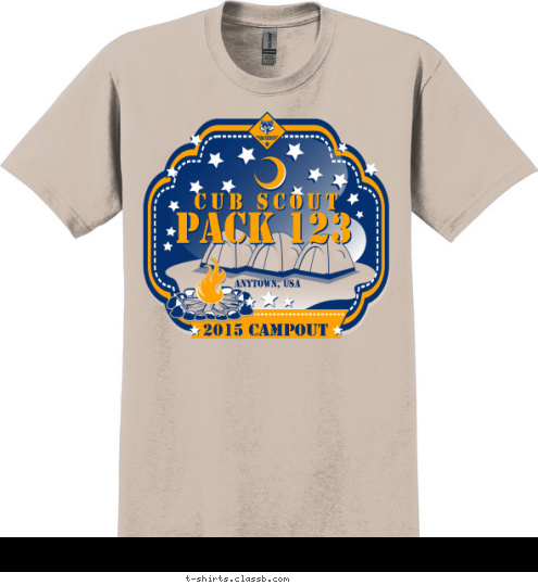 2015 CAMPOUT ANYTOWN, USA PACK 123 CUB SCOUT T-shirt Design 