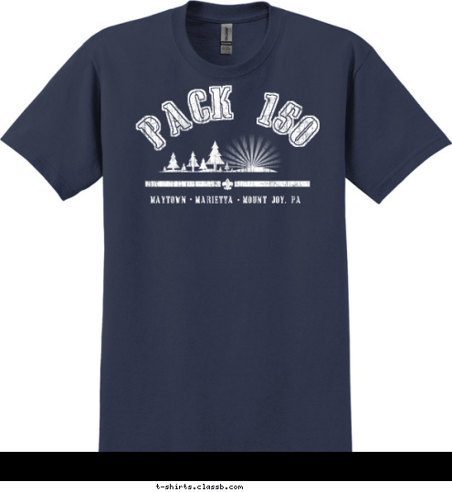 1975 ANYTOWN, USA MAYTOWN  MARIETTA  MOUNT JOY, PA PACK 150 ESTABLISHED T-shirt Design 