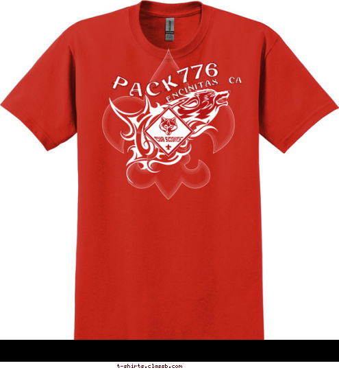 ENCINITAS, CA 776 PACK T-shirt Design 