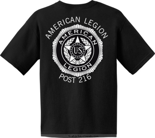 AMERICAN LEGION AMERICAN LEGION
 POST 216 POST 1234
 T-shirt Design 