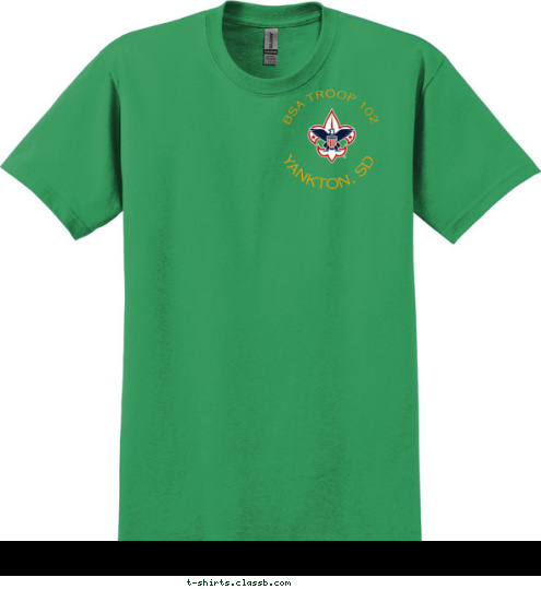 PREPARED. FOR LIFE. ANYTOWN, USA BOY SCOUTS OF AMERICA TROOP 123 YANKTON, SD BSA TROOP 102 T-shirt Design 