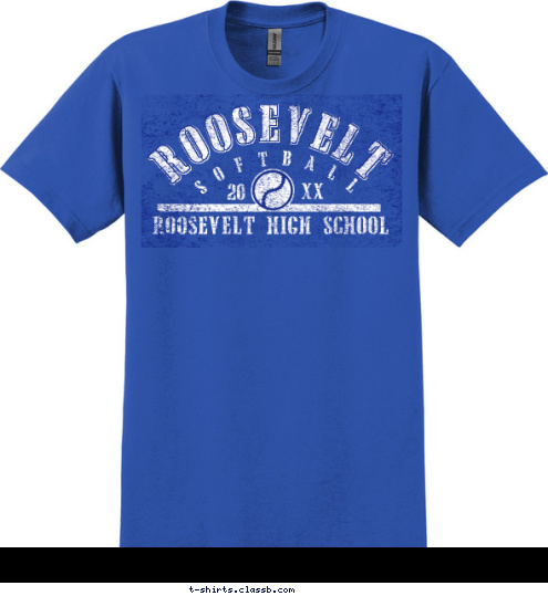  ROOSEVELT ROOSEVELT HIGH SCHOOL S O F T B A L L 12 20 T-shirt Design SP180