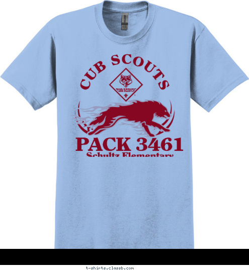 Schultz Elementary  CUB SCOUTS PACK 3461 T-shirt Design 