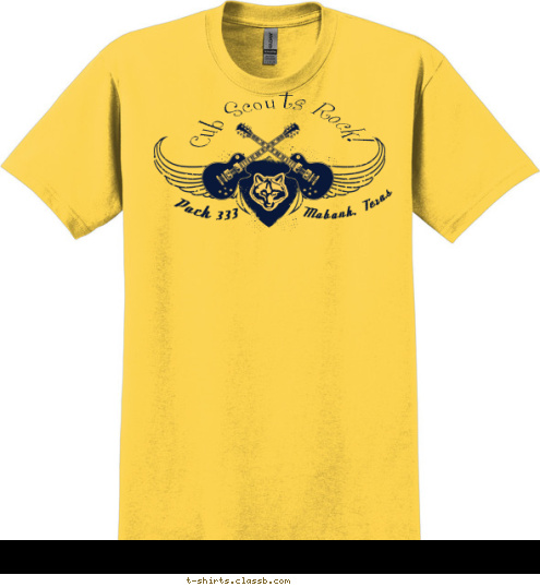 Pack 333 Mabank, Texas Cub Scouts Rock! T-shirt Design 