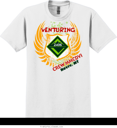 2406 CREW MMCDVI Havre, MT VENTURING T-shirt Design 