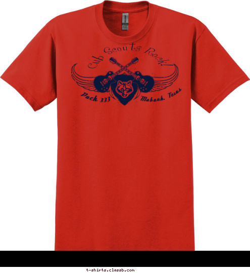 Pack 333 Mabank, Texas Cub Scouts Rock! T-shirt Design 