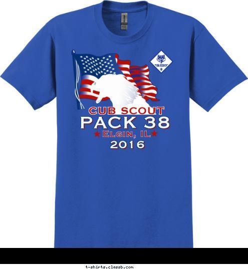 2016 PACK 38 Elgin, IL CUB SCOUT T-shirt Design 