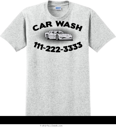 Your text here 111-222-3333 CAR WASH T-shirt Design SP1658