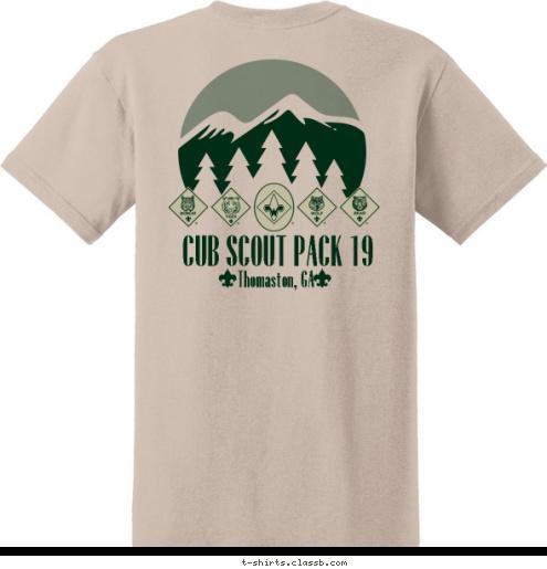 CUB SCOUT PACK 19 Thomaston, GA PACK 19 Thomaston, GA CUB SCOUT PACK 19 T-shirt Design 