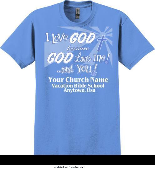 Your text here! Anytown, Usa Vacation Bible School Your Church Name T-shirt Design SP6252