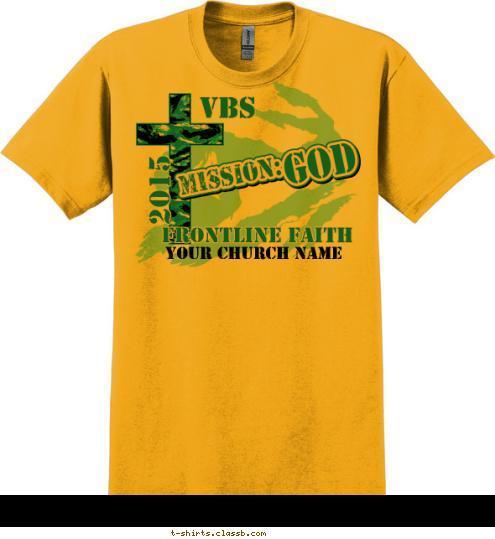 Your Church Name 2015 FRONTLINE FAITH VBS T-shirt Design SP6256