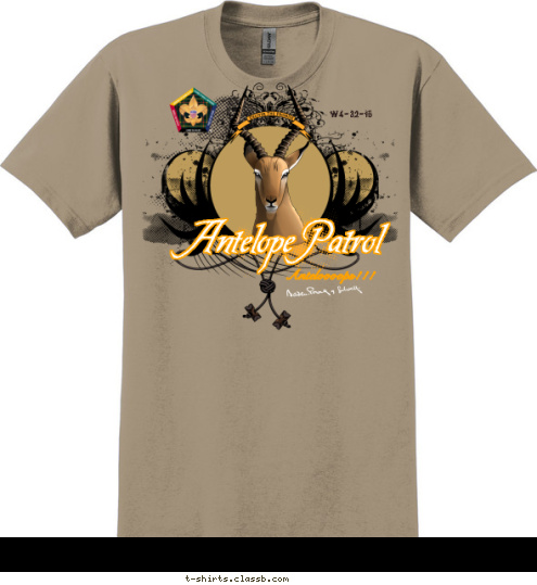 Your 
Totem 
Here W4-32-15 Anteloooops!!! Antelope Patrol T-shirt Design 