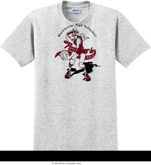 2012 Panthers Westchester High Volleyball T-shirt Design SP2517