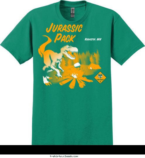 Rochester, MN Jurassic 
Pack T-shirt Design 