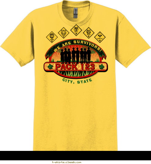 PACK 123 ANYTOWN, USA WE ARE SURVIVORS! T-shirt Design SP2462