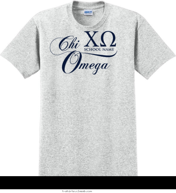 Chi Omega Lettering T-shirt Design