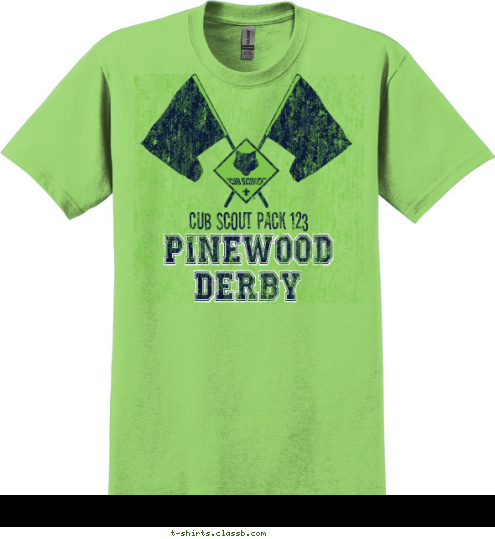 DERBY Cub Scout Pack 123 PINEWOOD T-shirt Design 