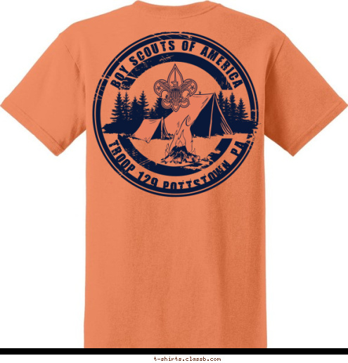 TROOP 129 POTTSTOWN, PA BOY SCOUTS OF AMERICA T-shirt Design 