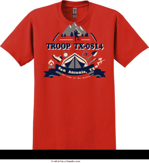 Our Lady of the Atonement San Antonio, TX TROOP TX-0814 T-shirt Design 
