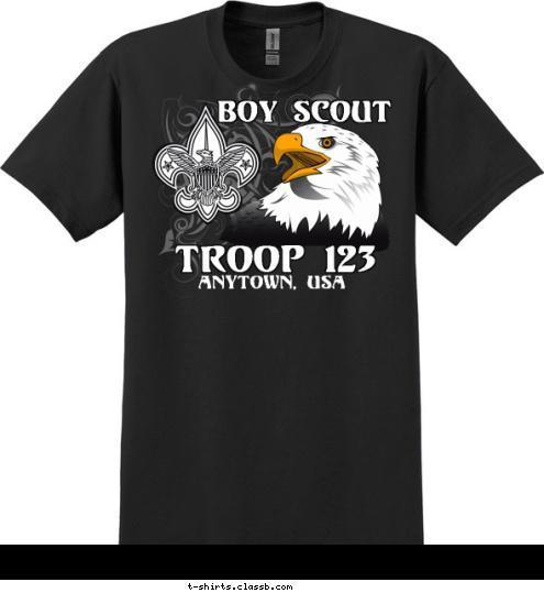 New Text BOY SCOUT ANYTOWN, USA TROOP 123 T-shirt Design 