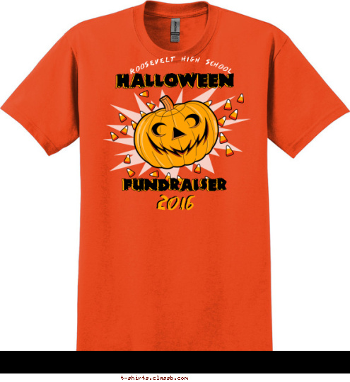 Your text here! HALLOWEEN 2016 2016 FUNDRAISER FUNDRAISER HALLOWEEN HALLOWEEN ROOSEVELT HIGH SCHOOL T-shirt Design SP6305