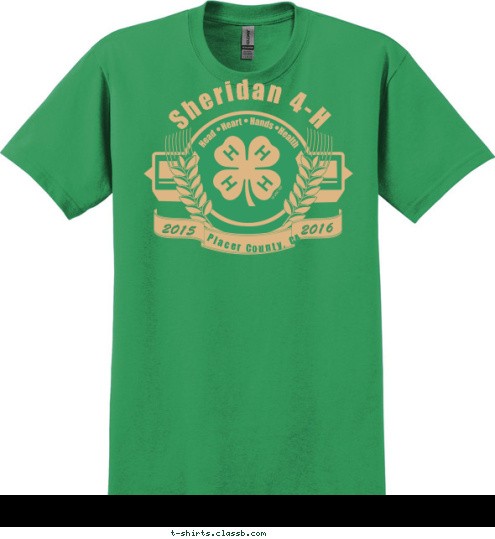 Sheridan 4-H Placer County, CA 2015 2016 T-shirt Design 
