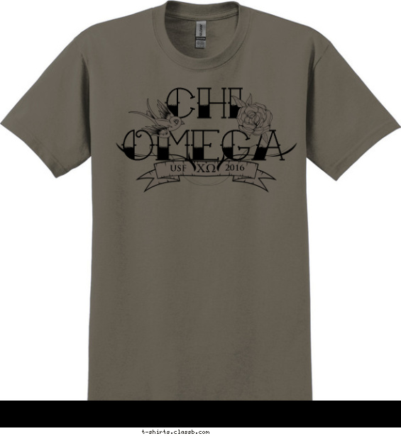 Chi Omega Tattoo T-shirt Design