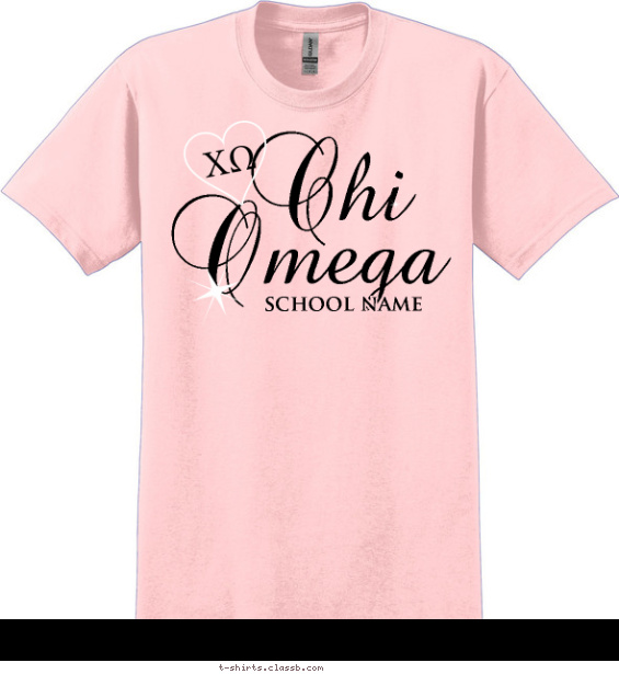 Chi Omega Script T-shirt Design