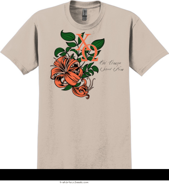 Chi Omega Tiger Lily T-shirt Design