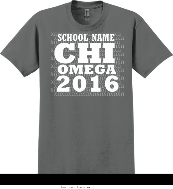 Chi Omega Text Pattern T-shirt Design