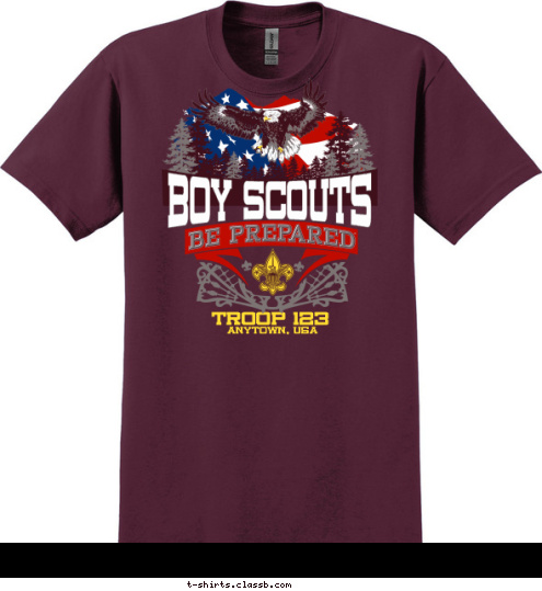 BOY SCOUTS ANYTOWN, USA TROOP 123 T-shirt Design 