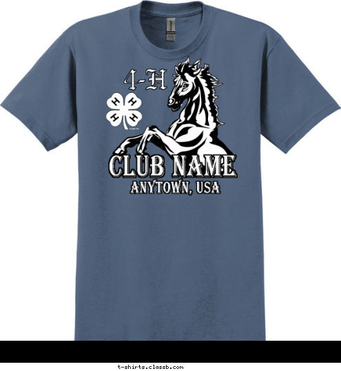 4-H ANYTOWN, USA CLUB NAME T-shirt Design 