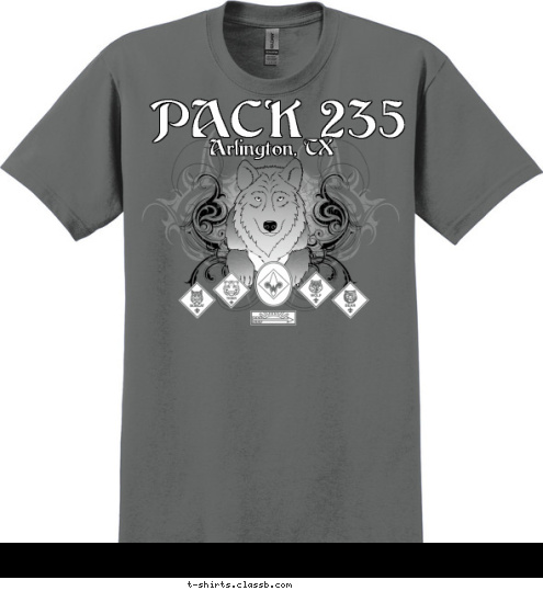 Arlington, TX 235 PACK  T-shirt Design 