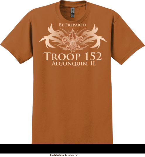 Troop 152 Algonquin, IL Be Prepared T-shirt Design 