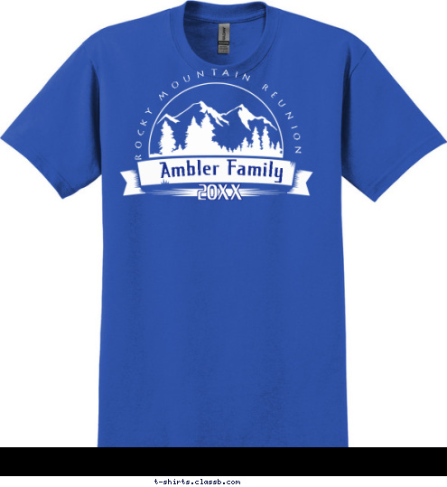 ROCKY MOUNTAIN REUNION 2012 Ambler Family T-shirt Design SP1734