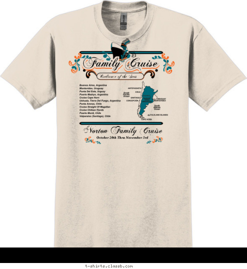 October 20th Thru November 3rd Radiance of the Seas Norton Family Cruise Family Cruise Family Cruise T-shirt Design SP2519