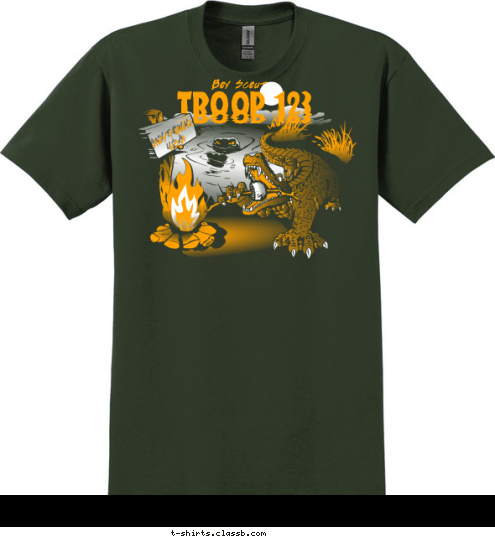 ANYTOWN,
USA TROOP 123 Boy Scout T-shirt Design 