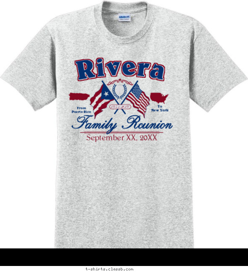 From To Rivera R 1953-2012 Family Reunion September 25, 2012 To
New York From
Puerto Rico Rivera T-shirt Design SP1735