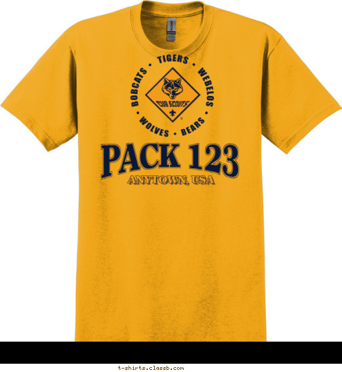 PACK 123 ANYTOWN, USA T-shirt Design 