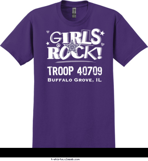 Girl Scout GIRLS
ROCK! GIRLS
ROCK! TROOP 40709 Buffalo Grove, IL T-shirt Design 