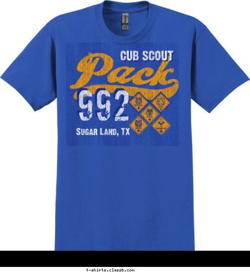 992 Sugar Land, TX CUB SCOUT T-shirt Design 