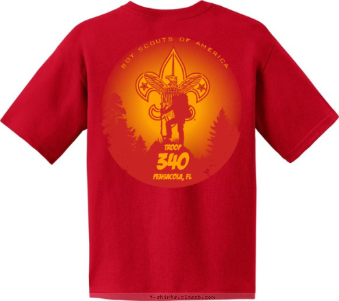 Pensacola, FL 340 TROOP American Legion BOY SCOUTS OF AMERICA TROOP 340 PENSACOLA, FL T-shirt Design 