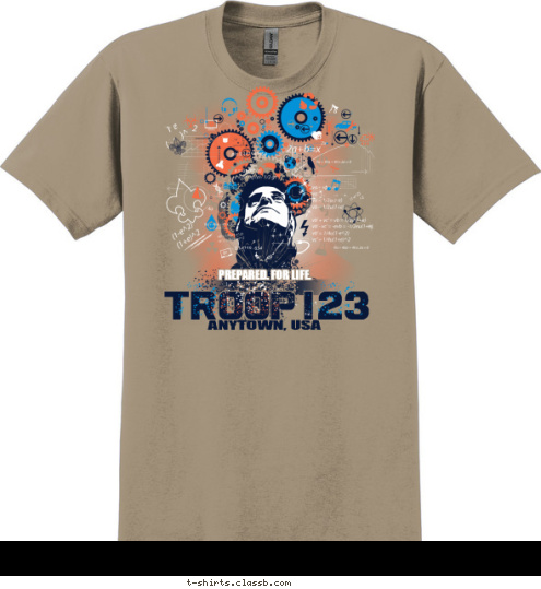 TROOP 123 ANYTOWN, USA PREPARED. FOR LIFE. T-shirt Design 