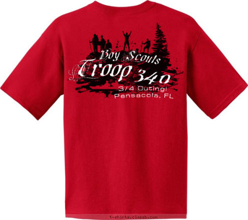 Boy Scouts Pensacola, FL  3/4 0uting! Troop 340 T-shirt Design 