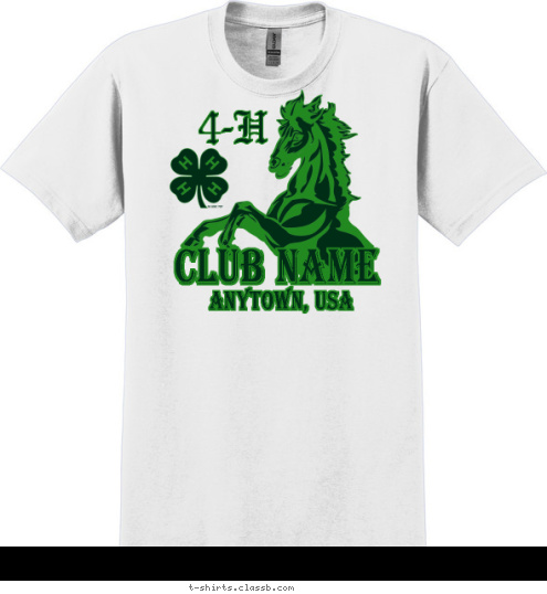 4-H ANYTOWN, USA CLUB NAME T-shirt Design 