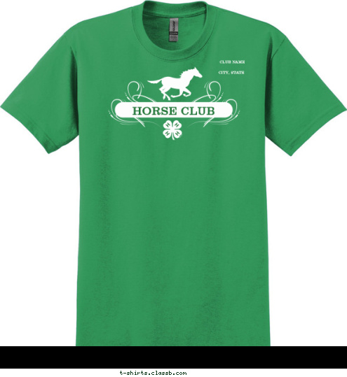 New Text CITY, STATE   CLUB NAME     HORSE CLUB T-shirt Design 