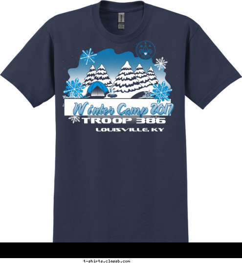 Louisville, KY Troop 386 Winter Camp 2017 T-shirt Design 