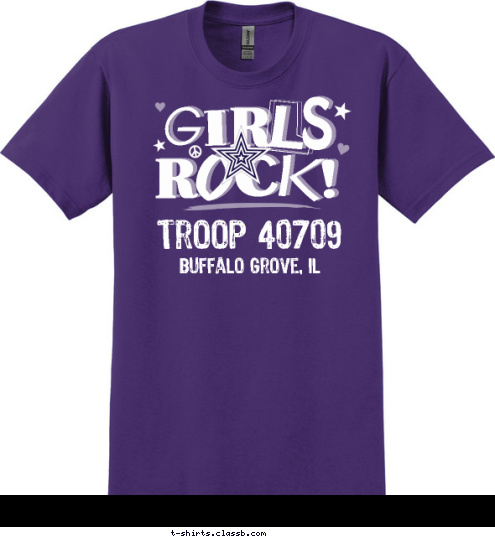 GIRLS
ROCK! GIRLS
ROCK! Troop 40709 Buffalo Grove, IL T-shirt Design 