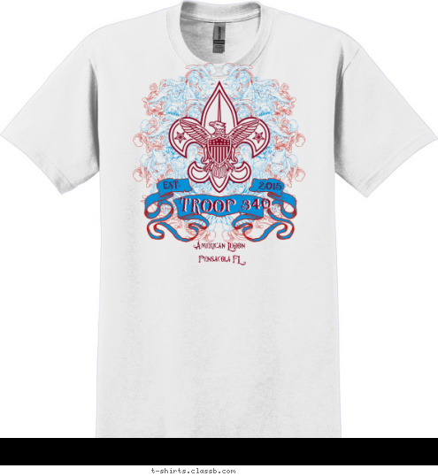 American Legion
Pensacola FL TROOP 340 TROOP 340 TROOP 340 2015 EST. T-shirt Design 