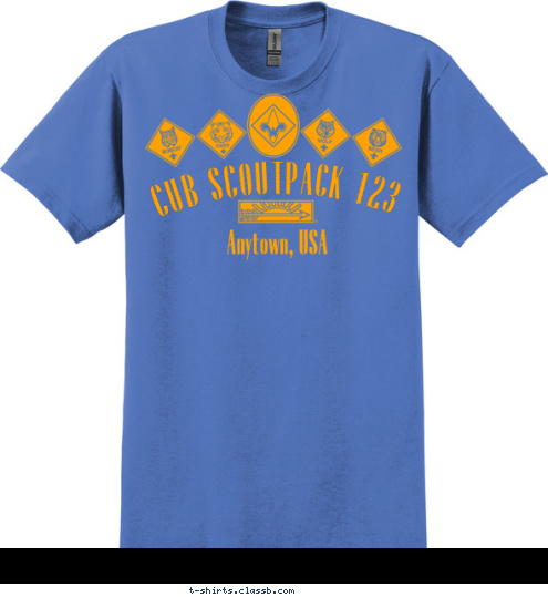 Your text here! PACK 123 Anytown, USA CUB SCOUT T-shirt Design 